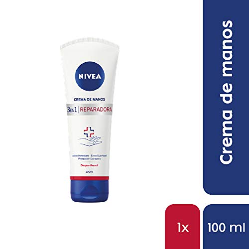 NIVEA Crema de Manos Reparadora (1 x 100 ml), crema calmante para manos agrietadas y muy secas, crema hidratante para conseguir unas manos suaves