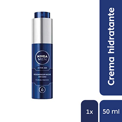 NIVEA MEN Active Age Regenerador Anti-edad Noche (1 x 50 ml), crema de noche para la piel madura del hombre, regenerador facial antiedad con 6 beneficios en 1 aplicación NIVEA MEN Active Age Regenerador Anti-edad Noche (1 x 50 ml), crema de noche para la piel madura del hombre, regenerador facial antiedad con 6 beneficios en 1 aplicación