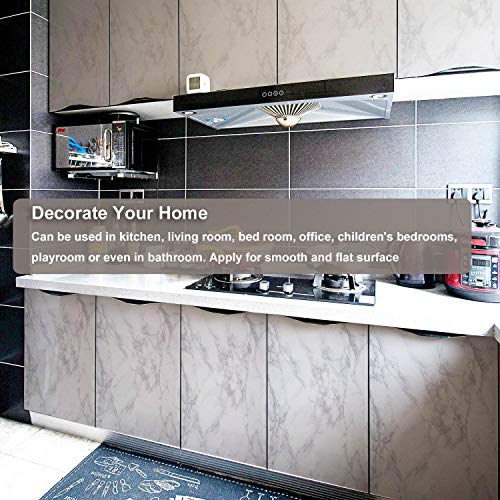 Niviy Adhesivo Papel Marmol para Muebles de Cocina Pegatina Decorativa Armario Papel PVC Material Adhesivo Pared Antifouling Resistete a Humedad y Mancha de Grasa Blanco, 45cm * 200cm Niviy Adhesivo Papel Marmol para Muebles de Cocina Pegatina Decorativa Armario Papel PVC Material Adhesivo Pared Antifouling Resistete a Humedad y Mancha de Grasa Blanco, 45cm * 200cm