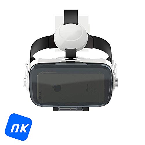 NK GF3114 - Gafas con Visor Adaptador 3D Realidad Virtual VR - De 4.7" a 6.2", Smartphone, con Auriculares, Ángulo de visión 100°, Lente 42mm, Android & iOS