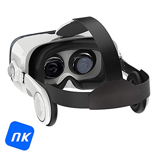 NK GF3114 - Gafas con Visor Adaptador 3D Realidad Virtual VR - De 4.7" a 6.2", Smartphone, con Auriculares, Ángulo de visión 100°, Lente 42mm, Android & iOS