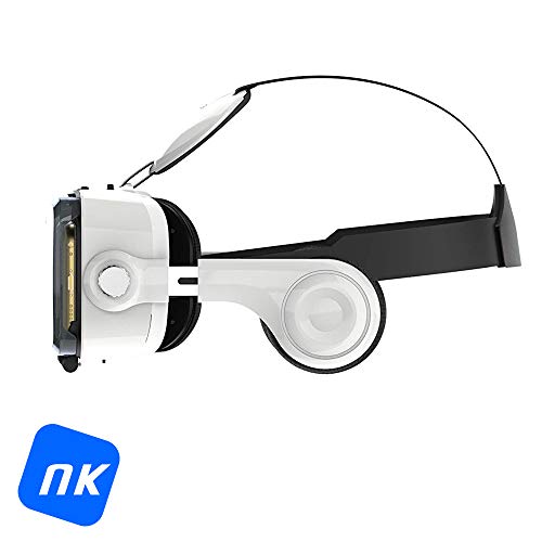 NK GF3114 - Gafas con Visor Adaptador 3D Realidad Virtual VR - De 4.7" a 6.2", Smartphone, con Auriculares, Ángulo de visión 100°, Lente 42mm, Android & iOS