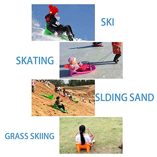 NKSS Engrosadas trineos resistente al desgaste, esquís con los frenos y pedales antideslizantes trineos for niños en los hijos de trineos y esquís de césped Los trineos Barco trineos (con la nieve que