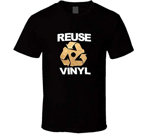 N/N Reuse - Camiseta de vinilo retro para DJ Negro Negro ( 3XL
