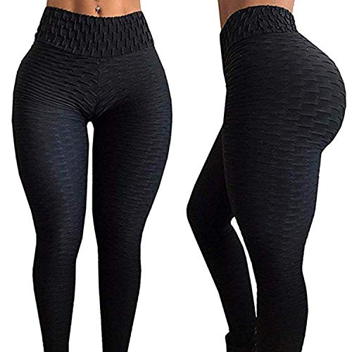 NNDUO Leggings de compresión anticelulíticos, pantalones de yoga Capris de cintura alta para mujer Celulitis opresor Malla quemador de grasa Diseño de mallas para correr (negro, S)