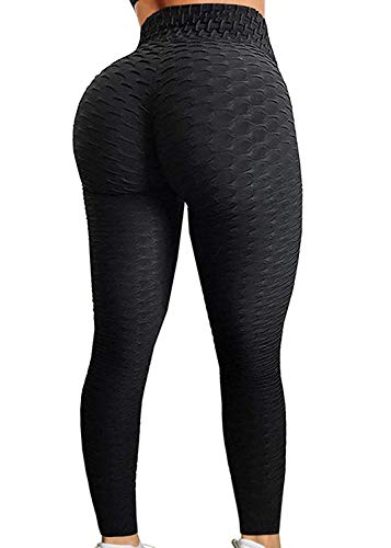 NNDUO Leggings de compresión anticelulíticos, pantalones de yoga Capris de cintura alta para mujer Celulitis opresor Malla quemador de grasa Diseño de mallas para correr (negro, S)