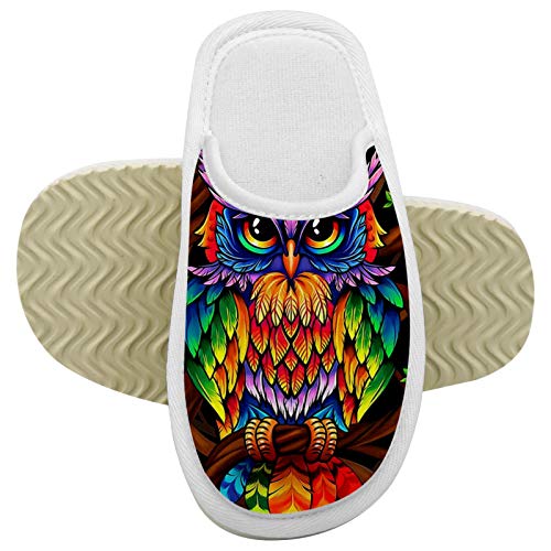 NNGQ Zapatillas de color búho frescas para niños de espuma viscoelástica suaves zapatillas de piel pelusa zapatillas de chico resbalones antideslizantes casa zapatillas para interiores y exteriores