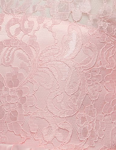 NNJXD Chicas Pompa Bordado Vestido de Bola Princesa Boda Vestir Talla(150) 9-10 años 378 Rosa-A