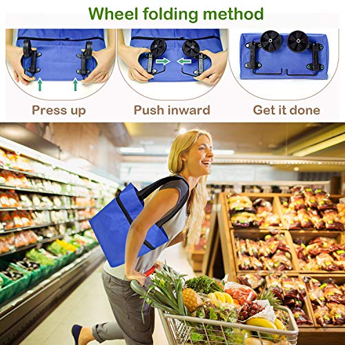 No Branded Bolsa de Compras Plegable con Ruedas Bolsa Trolley de Compra Gran Capacidad No Branded Bolsa de Compras Plegable con Ruedas Bolsa Trolley de Compra Gran Capacidad