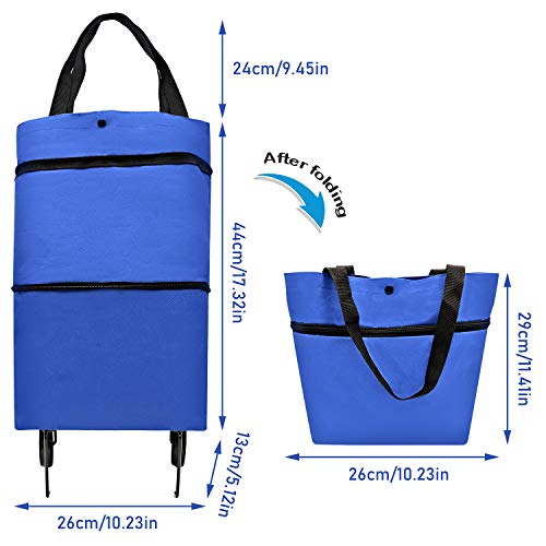 No Branded Bolsa de Compras Plegable con Ruedas Bolsa Trolley de Compra Gran Capacidad