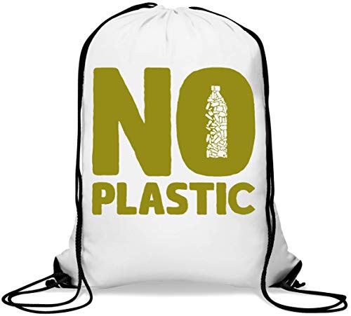 No Plastic Reusable Is Future Mochila con cordón Informal Gym Sack