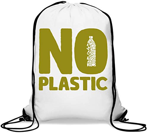 No Plastic Reusable Is Future Mochila con cordón Informal Gym Sack No Plastic Reusable Is Future Mochila con cordón Informal Gym Sack