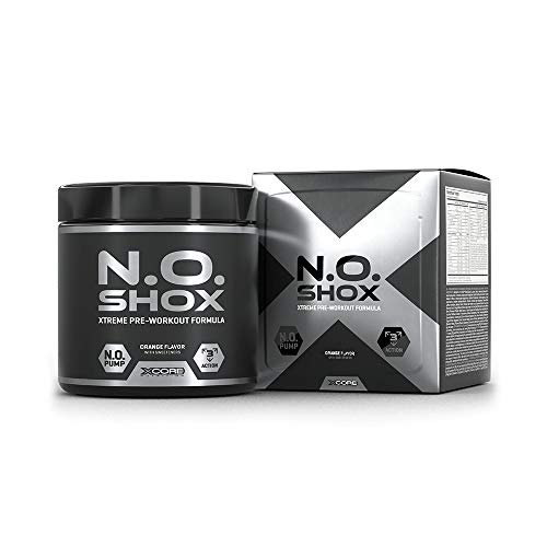 N.O Shox Extreme Workout Pumps Powder 660g de Xcore - Impulsor de Fuerza y Energía - Sabor a Naranja, 26 Dosis N.O Shox Extreme Workout Pumps Powder 660g de Xcore - Impulsor de Fuerza y Energía - Sabor a Naranja, 26 Dosis