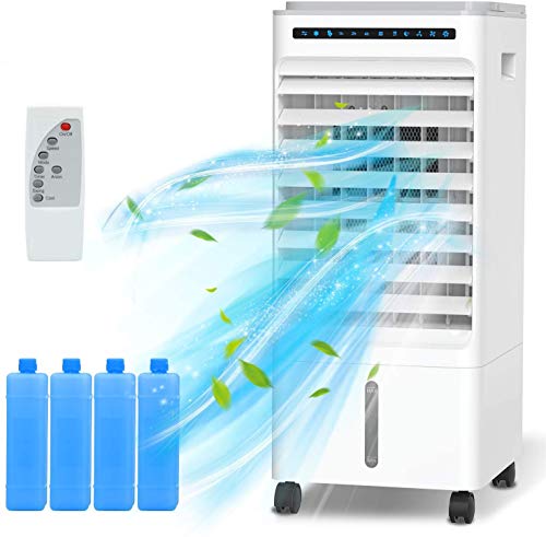 Nobebird Aire Acondicionado, 4 en 1 Móvil Climatizador Evaporativo Ventilador Humidificador Purificador, con Ruedas y Tanque de Agua 5L, 3 Velocidades, Temporizador, Mando a Distancia Hogar Oficina Nobebird Aire Acondicionado, 4 en 1 Móvil Climatizador Evaporativo Ventilador Humidificador Purificador, con Ruedas y Tanque de Agua 5L, 3 Velocidades, Temporizador, Mando a Distancia Hogar Oficina