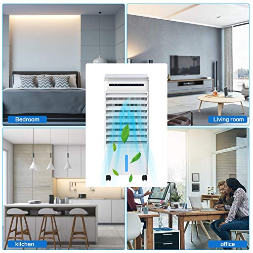 Nobebird Aire Acondicionado, 4 en 1 Móvil Climatizador Evaporativo Ventilador Humidificador Purificador, con Ruedas y Tanque de Agua 5L, 3 Velocidades, Temporizador, Mando a Distancia Hogar Oficina Nobebird Aire Acondicionado, 4 en 1 Móvil Climatizador Evaporativo Ventilador Humidificador Purificador, con Ruedas y Tanque de Agua 5L, 3 Velocidades, Temporizador, Mando a Distancia Hogar Oficina