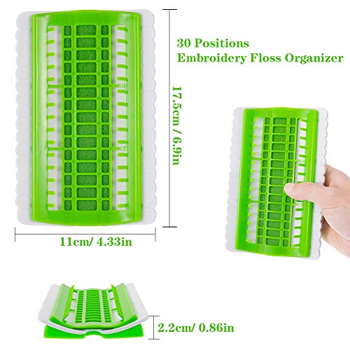 nobrand 2 Piezas de Organizador de Hilo de Bordado de 30 Posiciones, Soporte de Agujas de Punto de Cruz, Espuma de Plástico, Herramientas de Costura para Proyectos de Costura (Rosa+Verde)