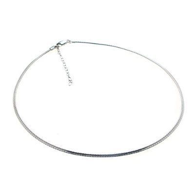 Noda 46 cm Plata Esterlina Ampliable Italiano Omega 3 mm Collar Cadena