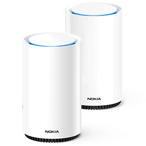 Nokia WiFi Beacon 3 – Sistema de Router Mesh – Extensor Inteligente de Cobertura WiFi Uniforme – Conexión de WiFi en Toda la casa – Sistema de Router ultrarrápido y autorrecuperable – Paq. de 2