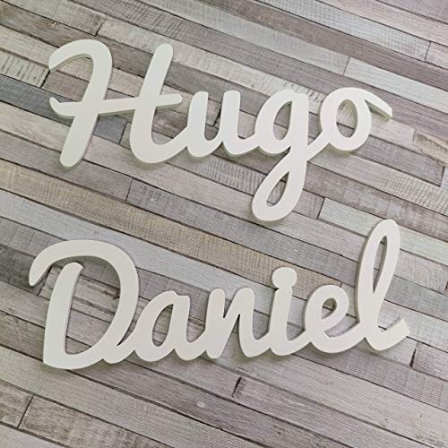 Nombres Decorativos Personalizados de madera para Decoración del Hogar, Comunión, Boda, Cumpleaños y Habitación de Bebe infantil de 25/35/45cm satinados Nombres Decorativos Personalizados de madera para Decoración del Hogar, Comunión, Boda, Cumpleaños y Habitación de Bebe infantil de 25/35/45cm satinados