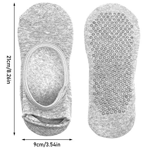 None Branded Calcetines de Yoga, con Bolas de Silicona Antideslizantes, ya no tendrás Que preocuparte por caerte al Caminar sobre una Tabla (Negro + Gris)