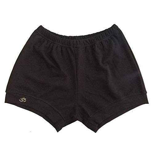 none branded Iyengar pantalones cortos de algodón elástico suave de calidad para hombres y mujeres profesionales de Iyengar pantalones cortos de yoga (L, negro)