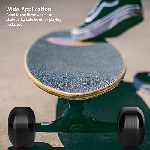 NONMON 4Pcs Ruedas de Skateboards 52mm 95A con 8Pcs Rodamientos ABEC9 608RS,Ruedas y Cojinetes de Repuesto para Skateboard Monopatín Patines Cuatro Roller Pennyboard,Negro