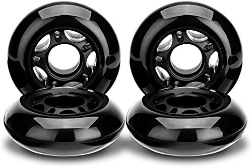 NONMON Ruedas de Patines en Línea,4 Piezas 80mm 85A Inline Skates Ruedas de Repuesto Wheels Hombre y Mujer,para Patinaje Recreativo en Interiores y Exteriores,Negro