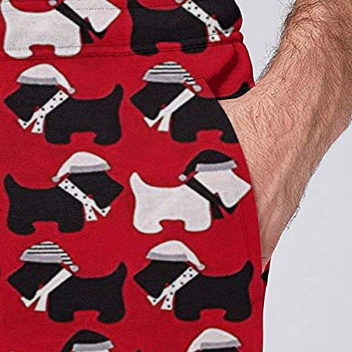 not applicable Pantalones Deportivos para Hombres Pantalones de chándal Suaves y cómodos Pantalones Jogger para Hombres - Scottie Dogs Red Printed