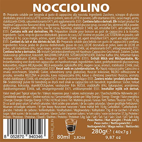 Note D'Espresso Cápsulas de Bebida Instantánea de Avellana - 40 Unidades de 7 g, Total: 280 g
