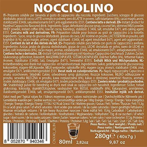 Note D'Espresso Cápsulas de Bebida Instantánea de Avellana - 40 Unidades de 7 g, Total: 280 g Note D'Espresso Cápsulas de Bebida Instantánea de Avellana - 40 Unidades de 7 g, Total: 280 g