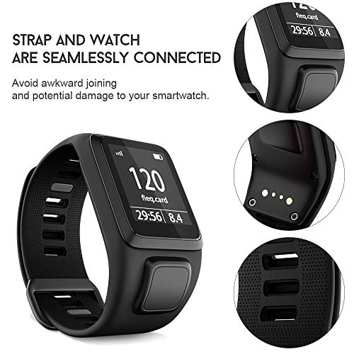 NotoCity Correa para Tomtom Runner 2/Runner 3/Spark/Spark 3/Adventurer/Golfer 2, Correa de Silicona Pulsera de Repuesto para Tomtom(Negro) NotoCity Correa para Tomtom Runner 2/Runner 3/Spark/Spark 3/Adventurer/Golfer 2, Correa de Silicona Pulsera de Repuesto para Tomtom(Negro)