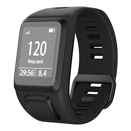 NotoCity Correa para Tomtom Runner 2/Runner 3/Spark/Spark 3/Adventurer/Golfer 2, Correa de Silicona Pulsera de Repuesto para Tomtom(Negro)