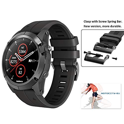 NotoCity Garmin Fenix 3 Correa, Silicona Reemplazo Correa para Garmin Fenix 5X/Fenix 5X Plus/Fenix 6X/Fenix 6X Pro/Fenix 3/Fenix 3 HR, Easy-Fit, no Adapta a Fenix 5 NotoCity Garmin Fenix 3 Correa, Silicona Reemplazo Correa para Garmin Fenix 5X/Fenix 5X Plus/Fenix 6X/Fenix 6X Pro/Fenix 3/Fenix 3 HR, Easy-Fit, no Adapta a Fenix 5
