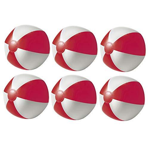noTrash2003 Juego de 6 pelotas de agua hinchables para playa, playa, piscina, color rojo noTrash2003 Juego de 6 pelotas de agua hinchables para playa, playa, piscina, color rojo