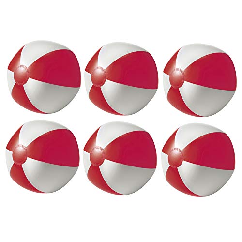 noTrash2003 Juego de 6 pelotas de agua hinchables para playa, playa, piscina, color rojo