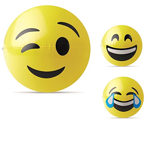 NoTrash2003 - Pelota hinchable de 24 cm, 3 unidades, con factor de retención, con emoji sin ftalatos, sin pico NoTrash2003 - Pelota hinchable de 24 cm, 3 unidades, con factor de retención, con emoji sin ftalatos, sin pico