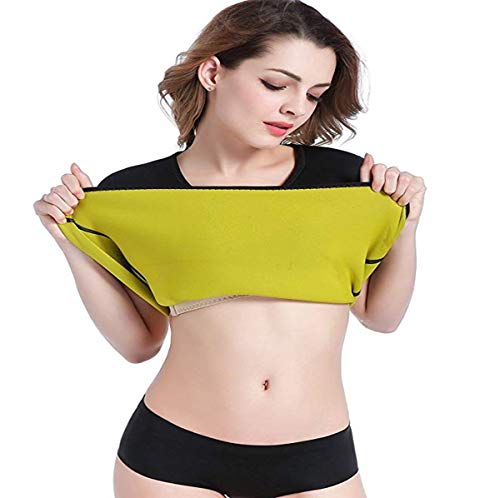 NOVECASA Camisetas Sauna Mujer Neopreno Tamaño Aumentado para Europa T-Shirt Transpirar para Sudoración Quema Grasa Faja Abdome Adelgazante (M, Camisetas)