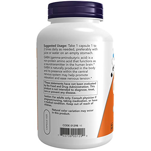 Now Foods Gaba, 750Mg - 200 Cápsulas