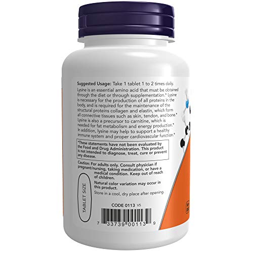 Now Foods L-lisina 1.000 mg 100 Unidades 210 g