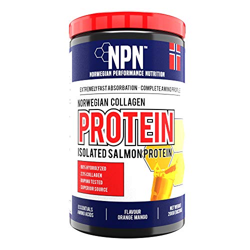 NPN Collagen protein | Proteína de colágeno | Soporte articular, cutáneo y muscular | Salmon sourched, calidad noruega premium | 10x20g Naranja mango pasión
