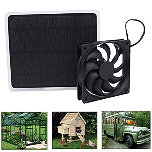 Nrpfell Ventilador con Ventilador de Panel Solar de 10W Ventilador para Perro Pollo Invernadero Techo RV Nrpfell Ventilador con Ventilador de Panel Solar de 10W Ventilador para Perro Pollo Invernadero Techo RV