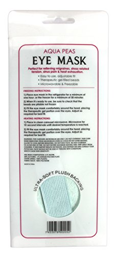 NT Aqua Guisantes Antifaz - Therapearl Reutilizable Antifaz - de Felpa Forro para para Dormir Gel Cuentas para Caliente o Frio Alivio - Azul, Adjustable