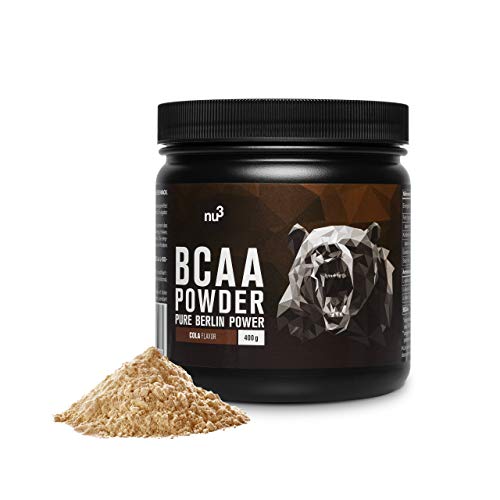 nu3 BCAA en polvo - 400 g sabor chispeante cola - 40 porciones de aminoácidos ramificados - Proporción óptima de leucina, isoleucina y valina 2:1:1 - Suplemento deportivo - Nutrición deportiva vegana