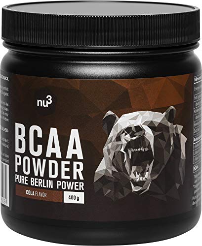 nu3 BCAA en polvo - 400 g sabor chispeante cola - 40 porciones de aminoácidos ramificados - Proporción óptima de leucina, isoleucina y valina 2:1:1 - Suplemento deportivo - Nutrición deportiva vegana