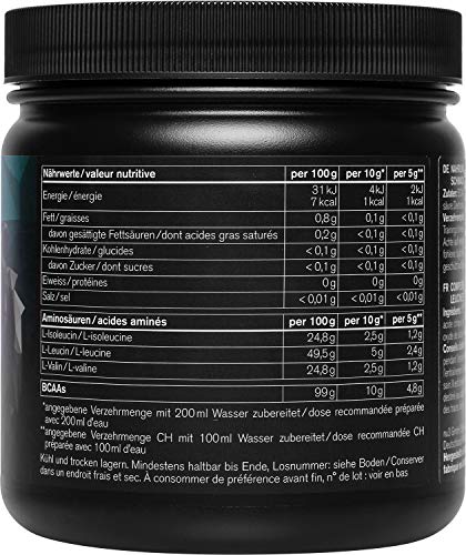 nu3 BCAA en polvo - 400g powder sabor neutral - 40 porciones de aminoácidos ramificados - Proporción óptima de leucina, isoleucina y valina en 2:1:1 - Suplemento deportivo - Nutrición deportiva vegana