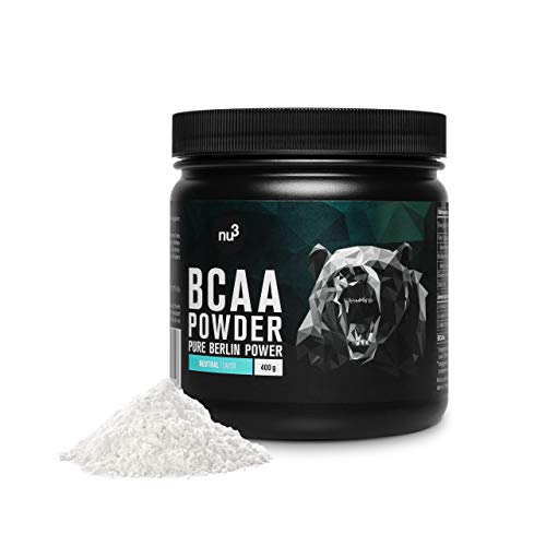 nu3 BCAA en polvo - 400g powder sabor neutral - 40 porciones de aminoácidos ramificados - Proporción óptima de leucina, isoleucina y valina en 2:1:1 - Suplemento deportivo - Nutrición deportiva vegana