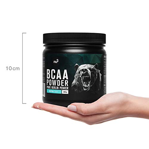 nu3 BCAA en polvo - 400g powder sabor neutral - 40 porciones de aminoácidos ramificados - Proporción óptima de leucina, isoleucina y valina en 2:1:1 - Suplemento deportivo - Nutrición deportiva vegana