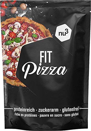 nu3 Fit Pizza baja en carbohidratos - 270 g de harina para pizza proteica sin levadura - 100% pizza vegana y libre de gluten - 15g de proteína por porción - Ideal durante dietas low carb