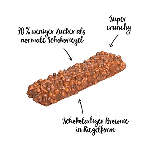 nu3 Fit Protein Bar – Barritas de proteína sabor brownie de chocolate – Paquete 12x 55g – Barras proteicas sin aceite de palma – Bajo contenido de azúcar – Aperitivo low carb entre comidas