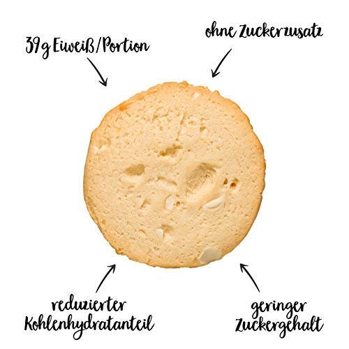 nu3 Galleta de proteína | 12 x 75g | Delicioso sabor chocolate blanco y almendras | 39g de proteína por galleta | 60% menos carbohidratos que en los bizcochos normales | Postre ideal para deportistas nu3 Galleta de proteína | 12 x 75g | Delicioso sabor chocolate blanco y almendras | 39g de proteína por galleta | 60% menos carbohidratos que en los bizcochos normales | Postre ideal para deportistas